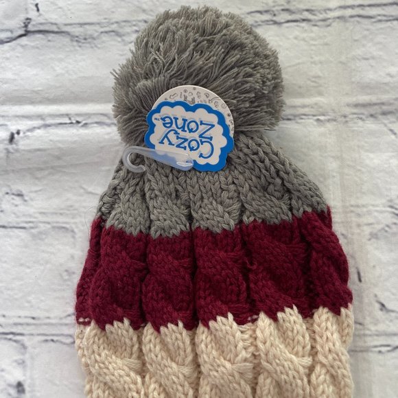 Cozy Zone Knit Ball Beanie - Picture 2 of 6